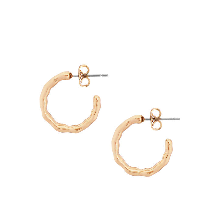 Tipperary Crystal Small Hoop Bamboo Earrings Gold