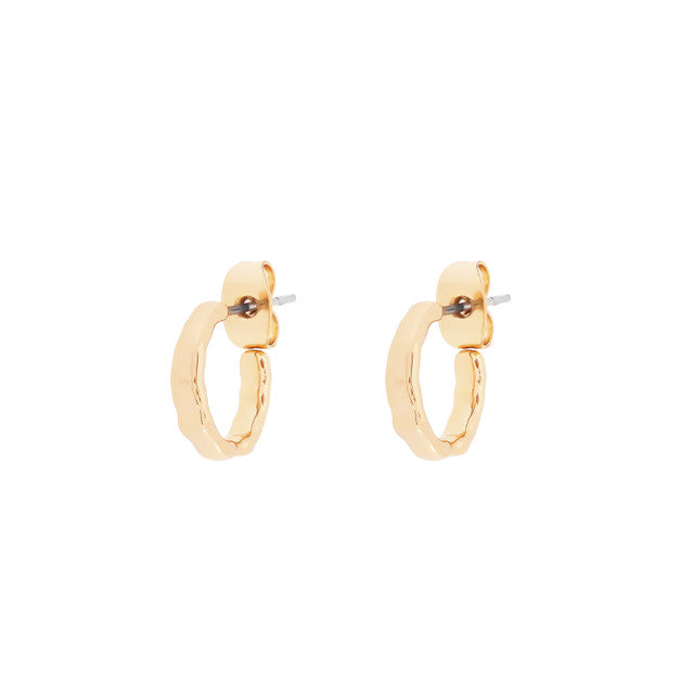Tipperary Crystal Small Hoop Bamboo Earrings Gold