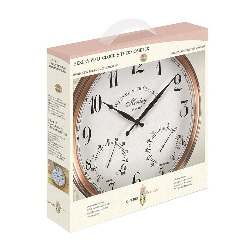 Smart Garden Henley Wall Wall Clock & Thermometer 12inch