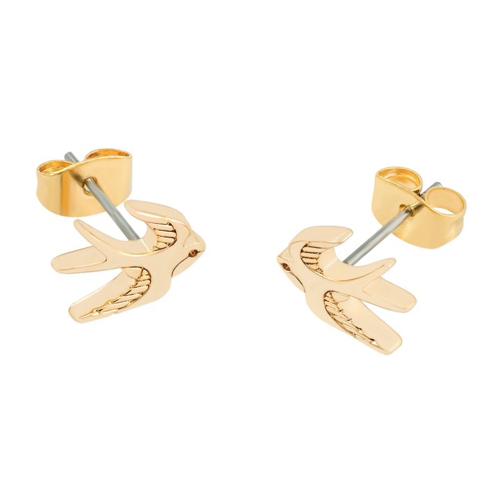 Tipperary Crystal Swallow Stud Earrings - Gold