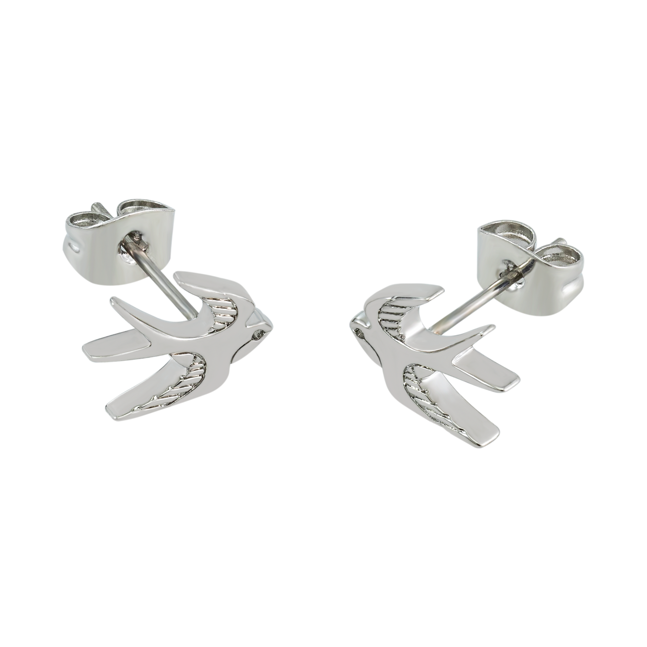 Tipperary Crystal Swallow Stud Earrings - Silver