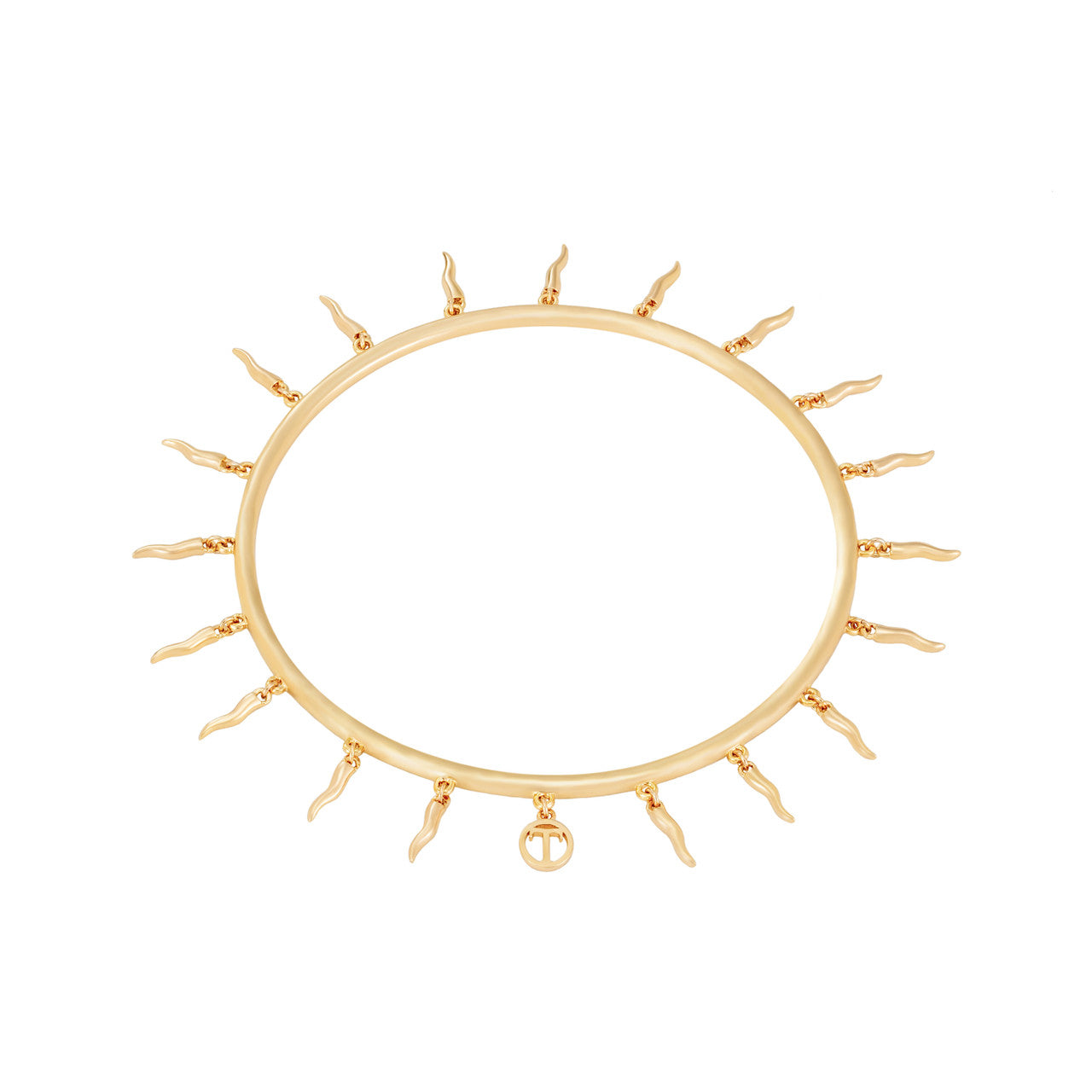 Tipperary Crystal Soleil Bangle With Sun Ray Charms Gold