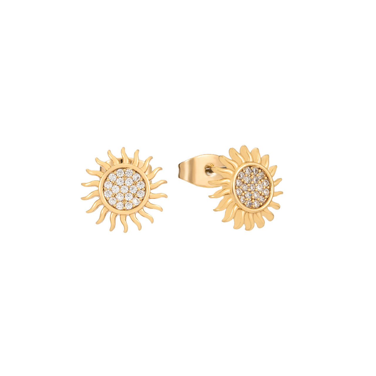 Tipperary Crystal Soleil Crystal Sun Mini Stud Earrings Gold