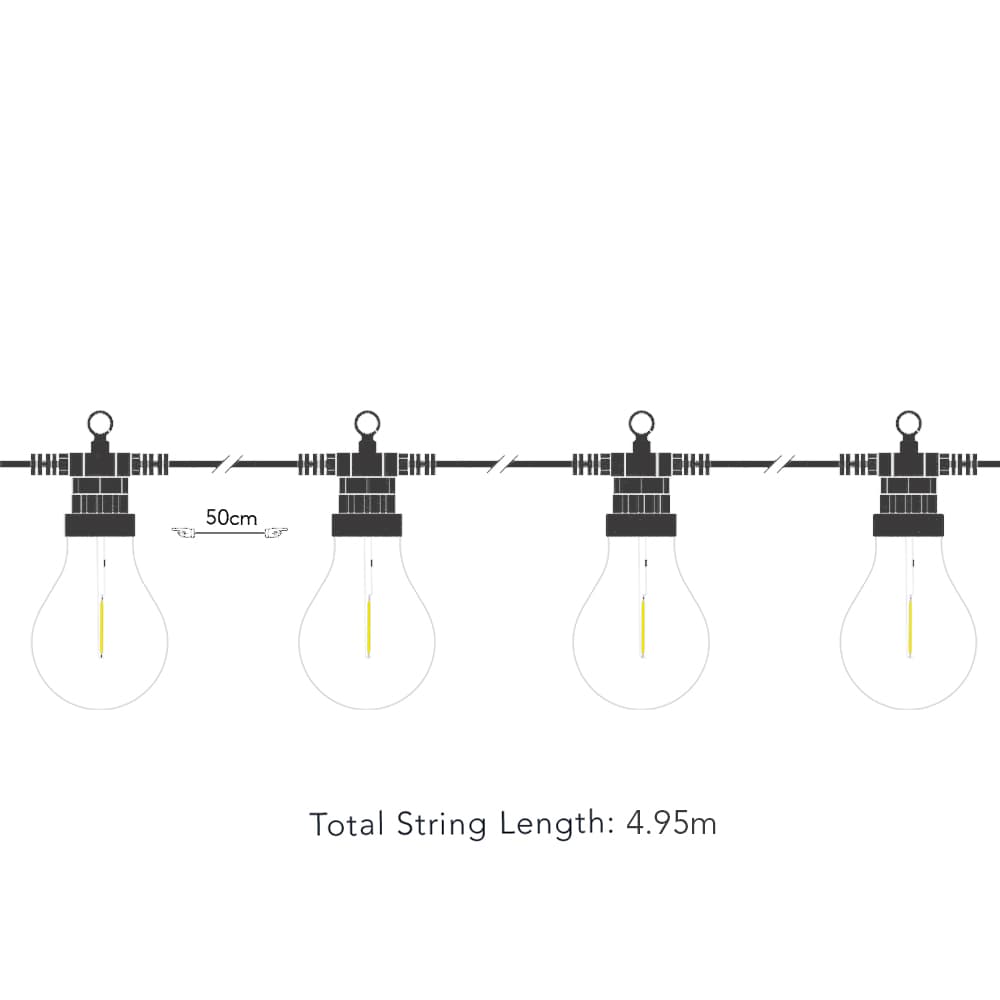 Solar Centre Edinburgh USB Solar Festoon Lights (Set Of 10)