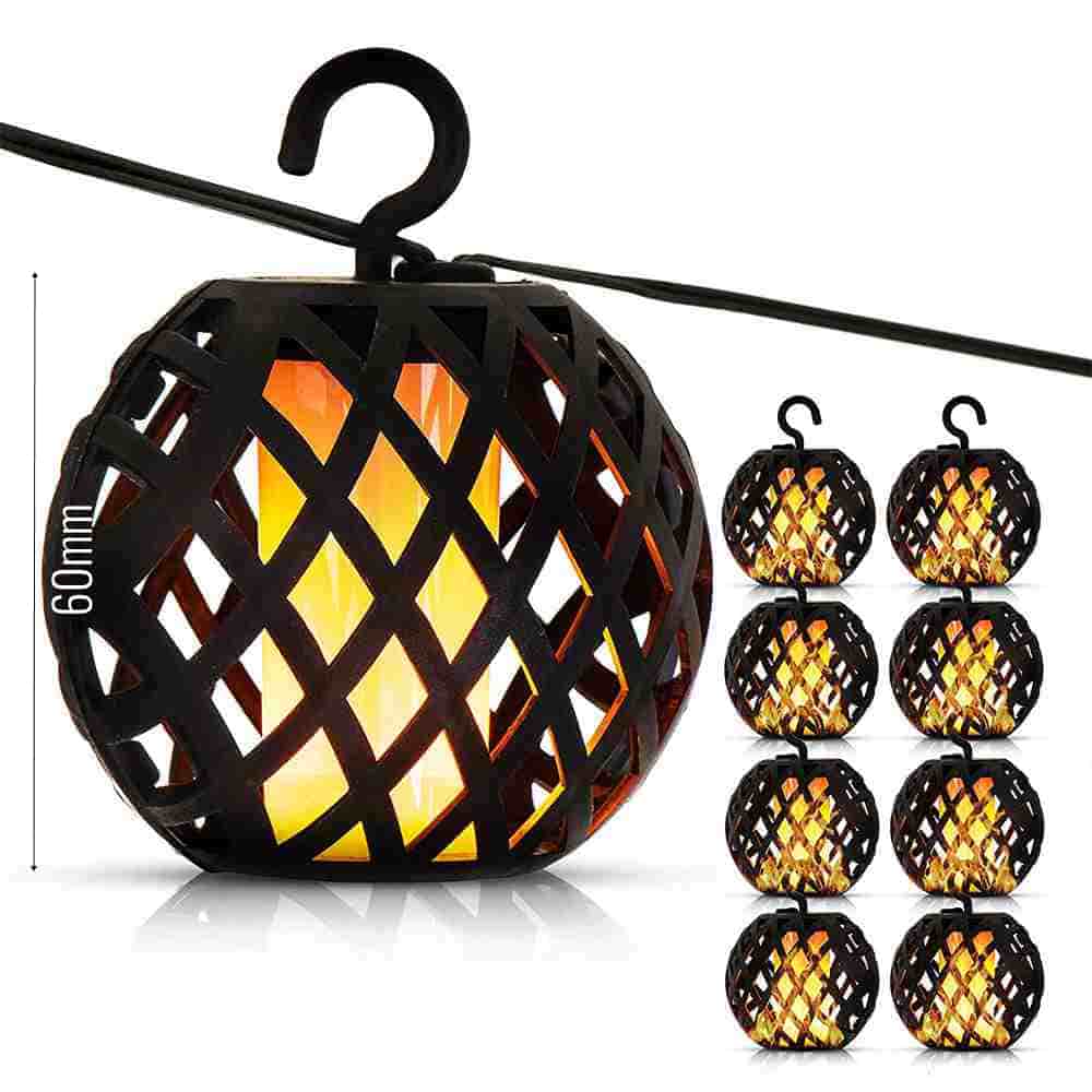 Solar Centre Elan Solar Flame Lanterns (Set of 8)
