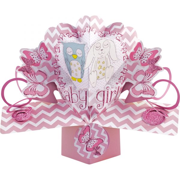 Suki 3D Pop Up New Baby Card – Bedtime Buddies Baby Girl