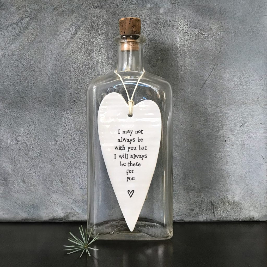 East of India Porcelain Long Heart "May Not Always Be With You"