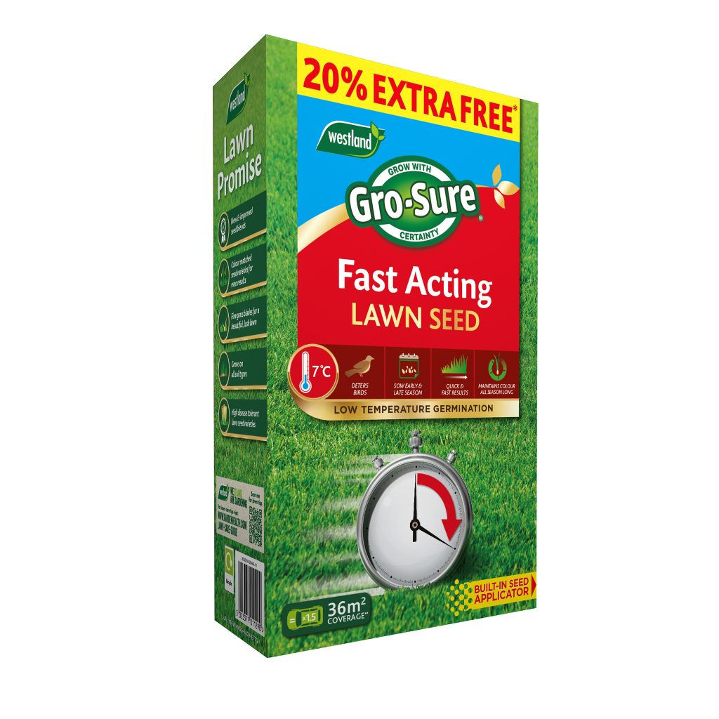 Gro-Sure Fast Acting Lawn Seed 30m2 + 20% EXTRA FREE