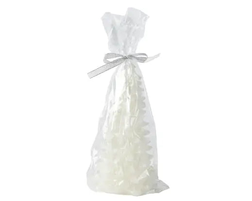 Candle Paraffin Tree Metallic Winter White H31cm
