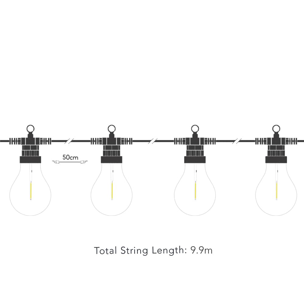 Solar Centre Edinburgh USB Solar Festoon Lights (Set Of 20) With Leaf Panel