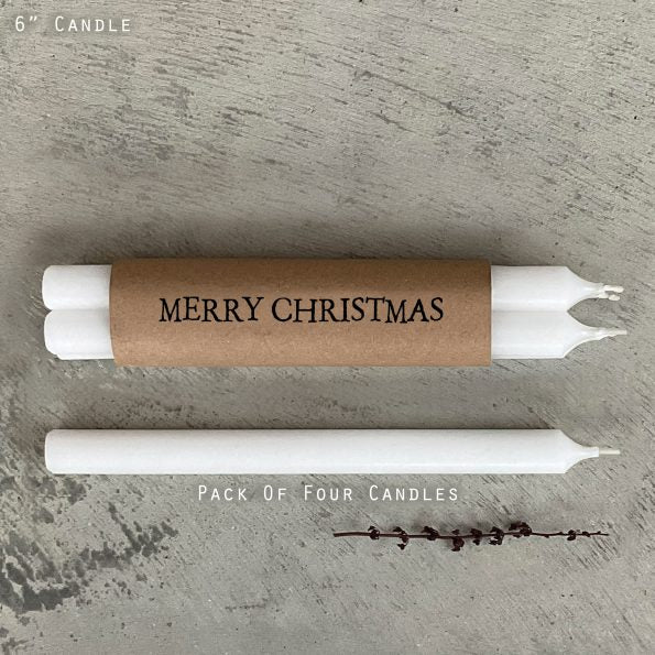 East Of India Wrapped Candles Kraft Merry Christmas