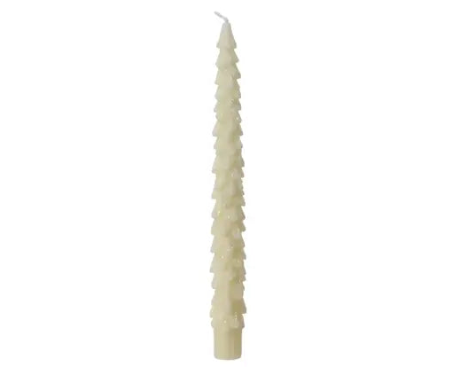 Dinner Candle Paraffin Metallic White H25cm