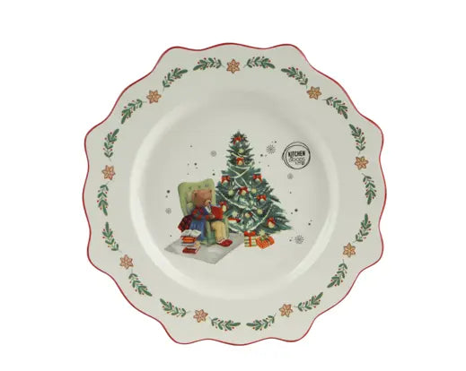 Dinner Plate Dolomite Decal Bear And Tree Pattern