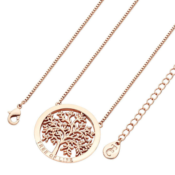 Tipperary Rose Gold Polished Round Circle With Tree of Life