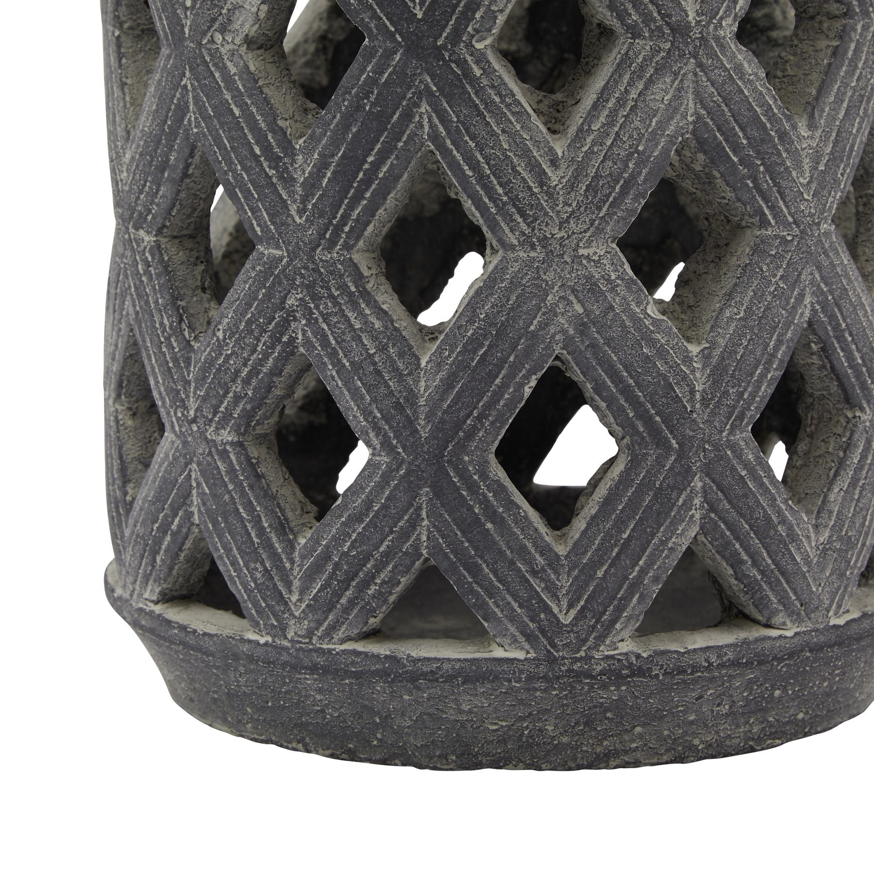 Hill Interiors Amalfi Grey Large Lattice Lantern