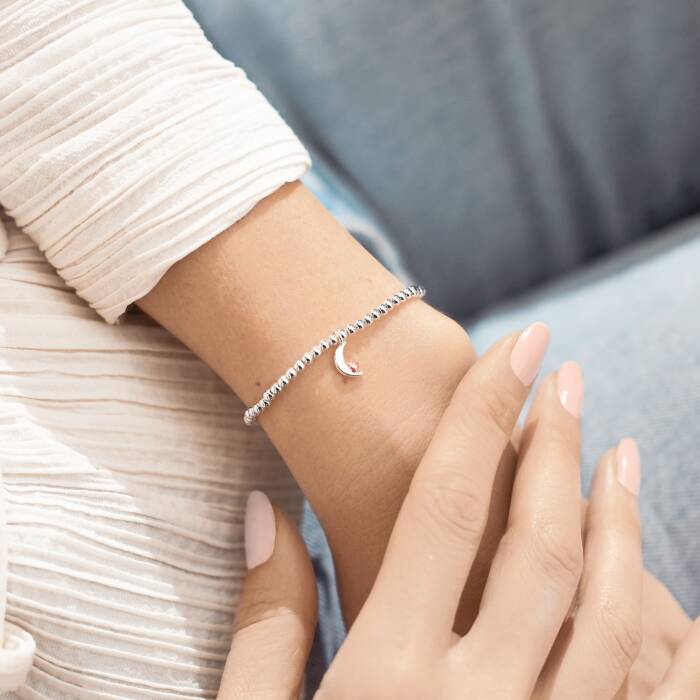 Joma Jewellery A Little 'Love You To The Moon And Back' Bracelet In Silver Plating