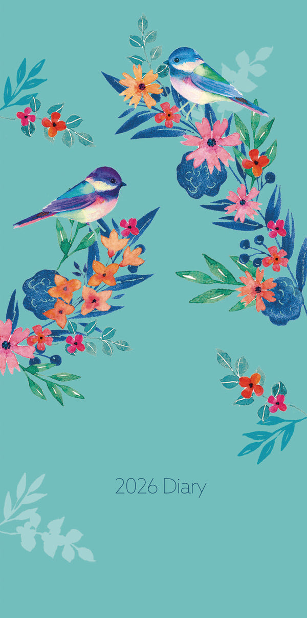 Otter House Fashion Bird Floral Slim Dlx Diary 2026