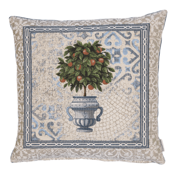 Hines of Oxford Orange Tree Woven Cushion
