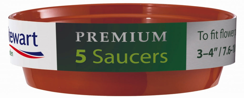 Stewart Plastics Flower Pot Saucer Pack Of 5 Terracotta