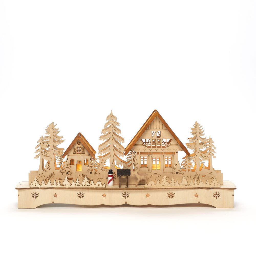 Konstsmide Wooden Village Silhouette Snowman