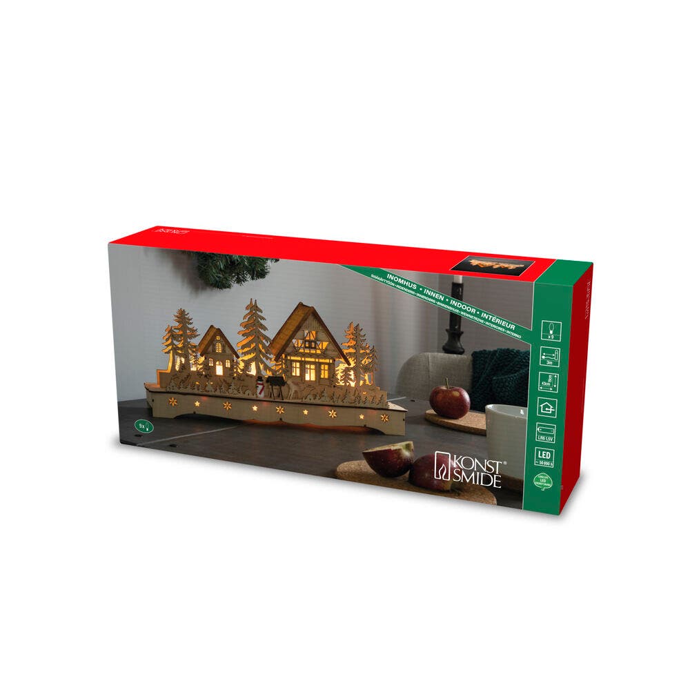 Konstsmide Wooden Village Silhouette Snowman