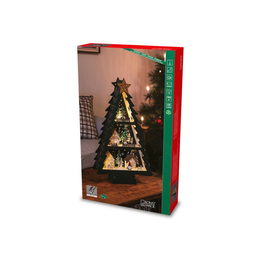 Konstsmide Wood Christmas Tree 10 Warm White LED
