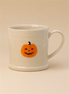 Gisela Graham Pumpkin Face Stoneware Mug