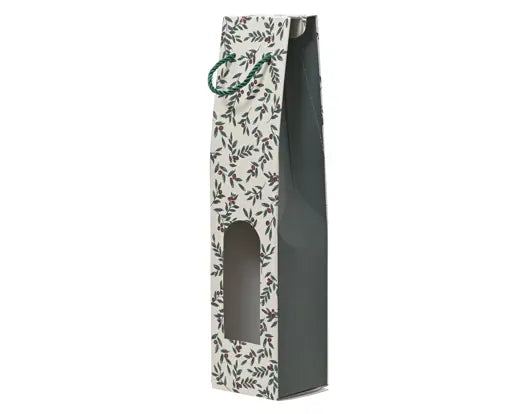 Decoris Giftbag Kraft Paper Berries Green L.8.8cm x W.8.3cm x H.38.5cm