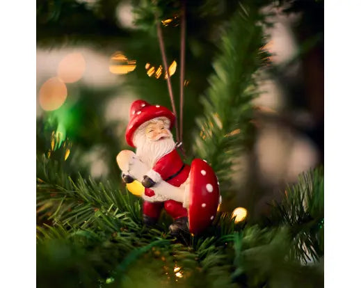 Decoris Mushroom Santa Hanging Decor Single Assorted
