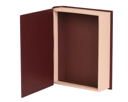 Decoris Book Giftbox Cardboard Gold & Oxblood Red 21.5cm x 6.6cm x 28cm