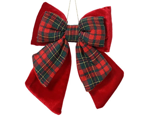 Kaemingk Bow Polyester Velvet Christmas Red