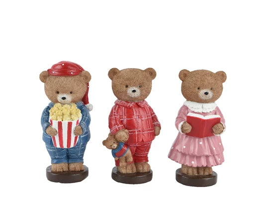 Kaemingk Bear Polyresin Standing 3 Assorted