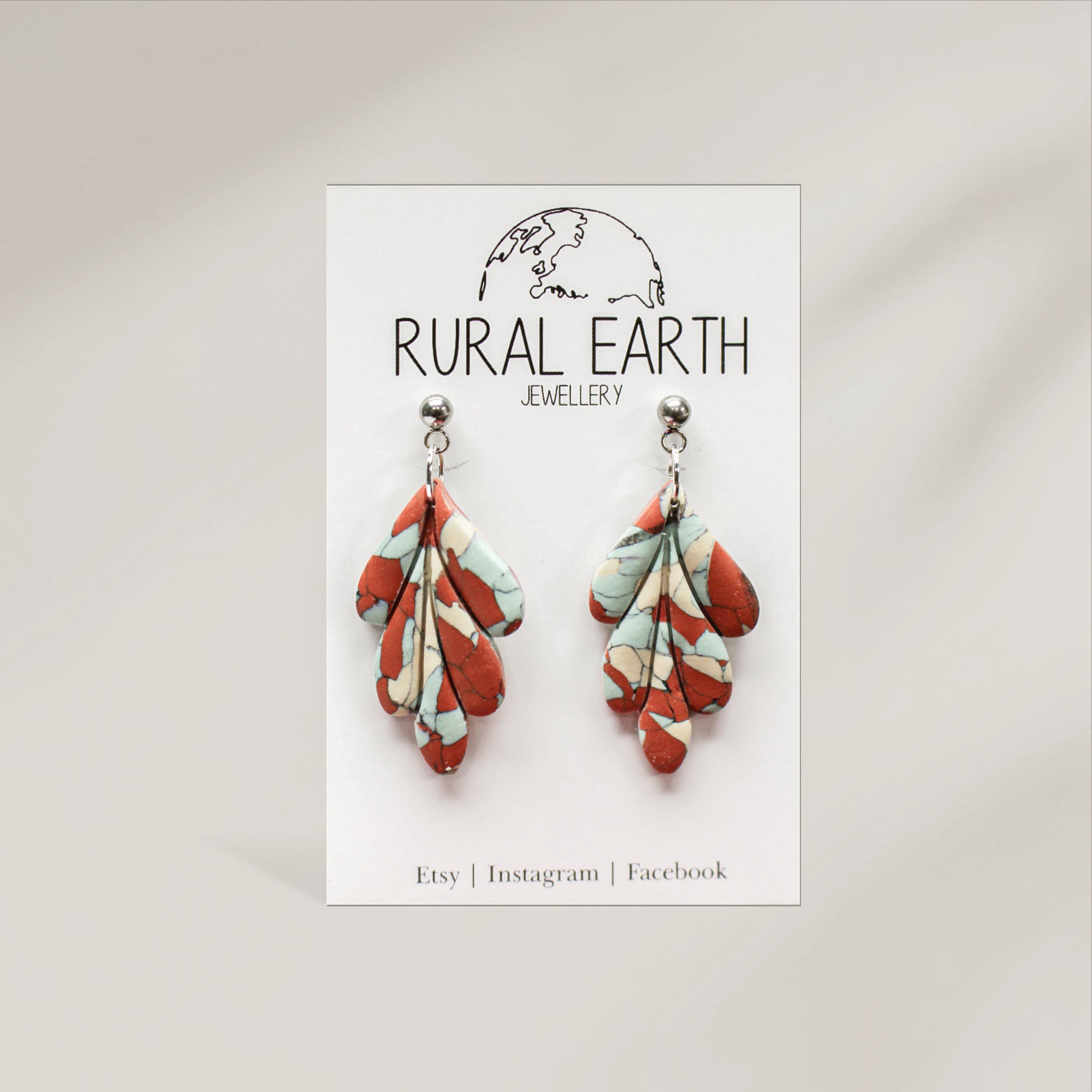 Rural Earth Terrazzo Chandelier Drop Earrings