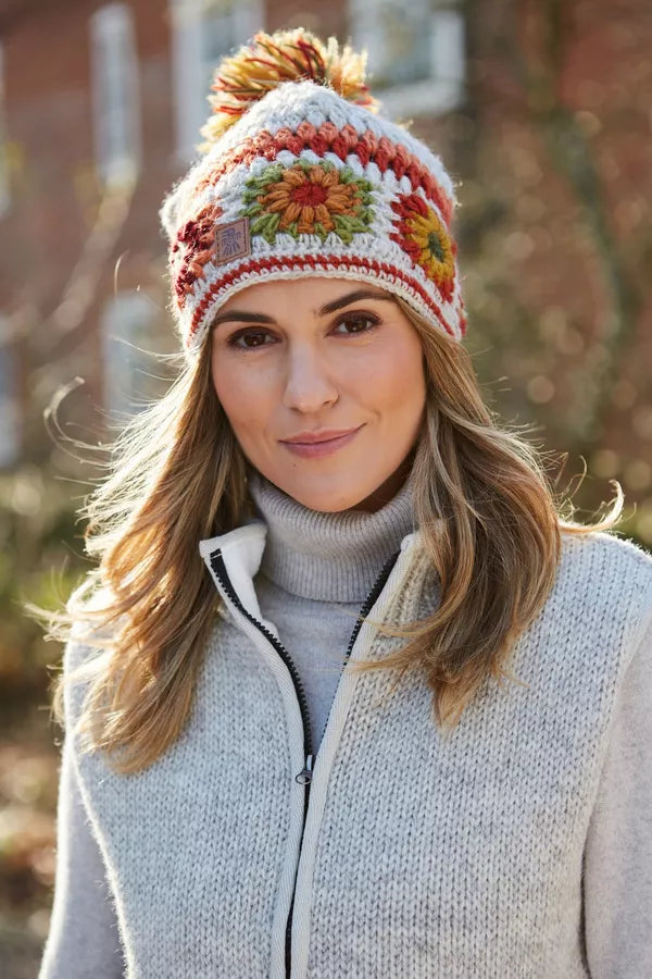Pachamama Woodstock Bobble Beanie Oatmeal