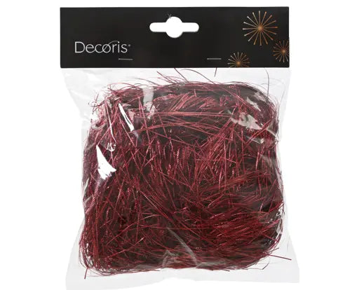 Decoris Hair Tinsel Christmas Red 15cm x 15cm