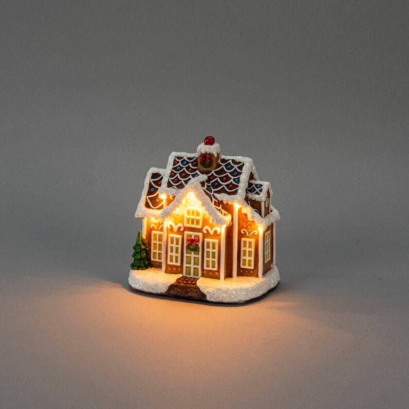 Kontsmide Gingerbread House 12cm Warm White LEDs