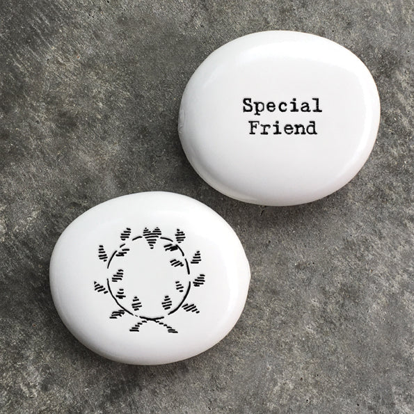 East of India Porcelain Pebble "Special Friend"