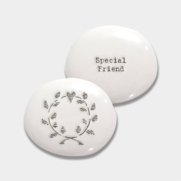East of India Porcelain Pebble "Special Friend"