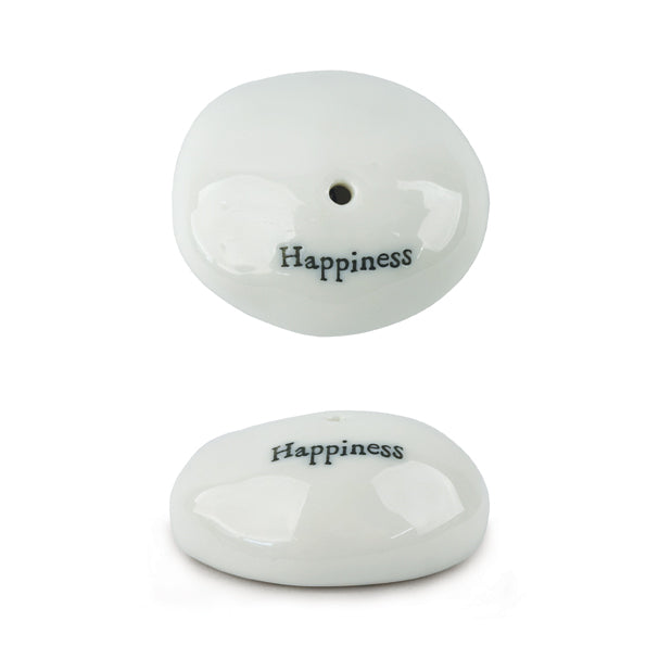 East of India Pebble Incense Holder "Happiness"