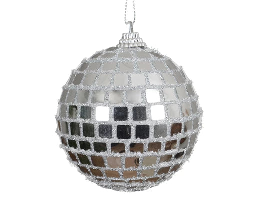 Kaemingk Bauble Foam Fabric Silver Dia.8cm
