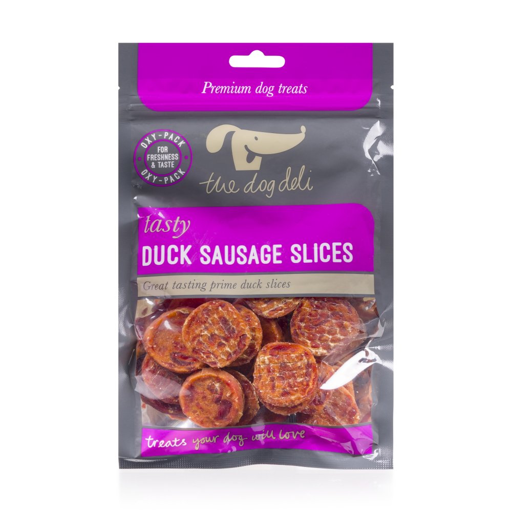 Pet Face Dog Deli Duck Sausage Slices Dog Treats 100g