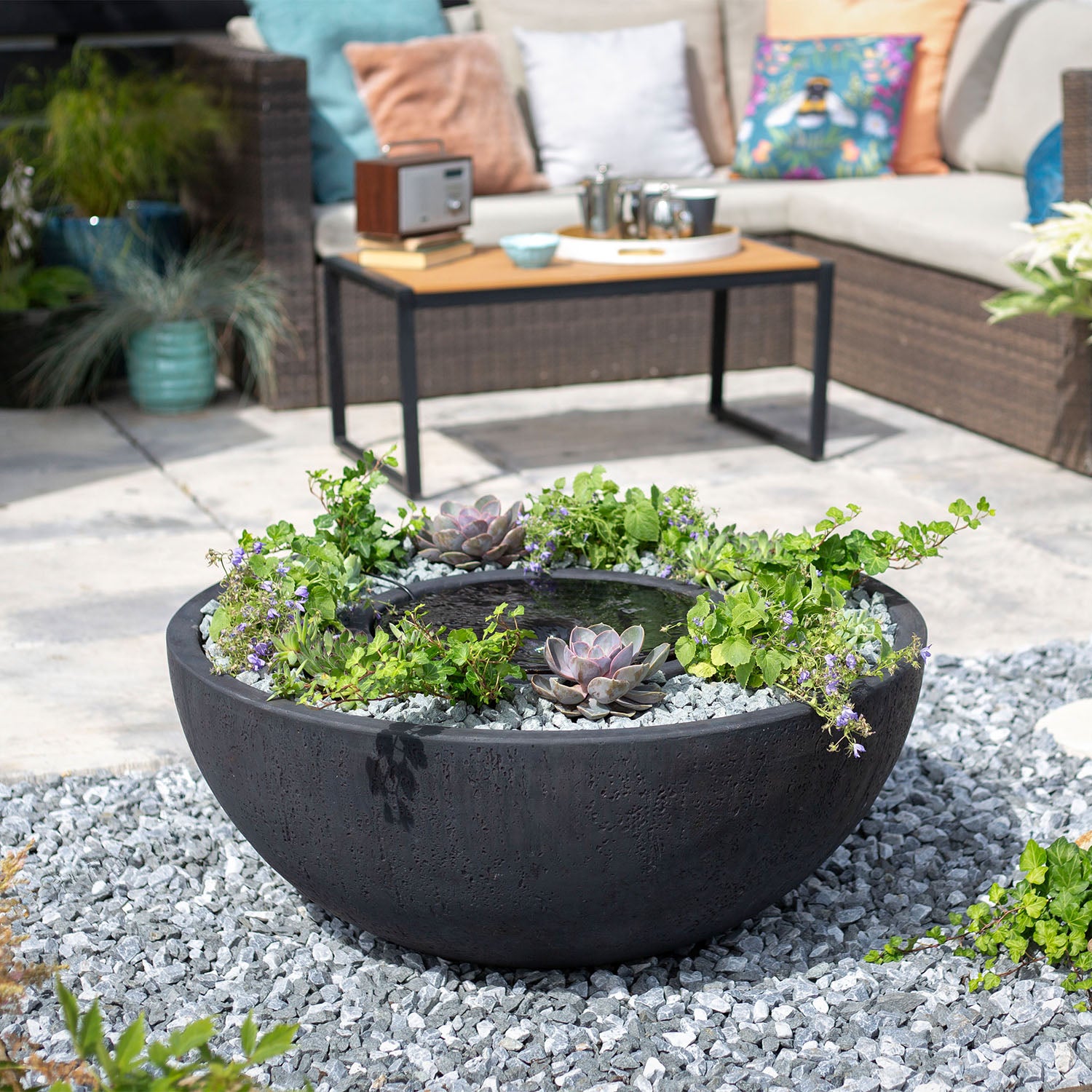 Easy Fountain Vortex Pool with Planter Mains Water Feature