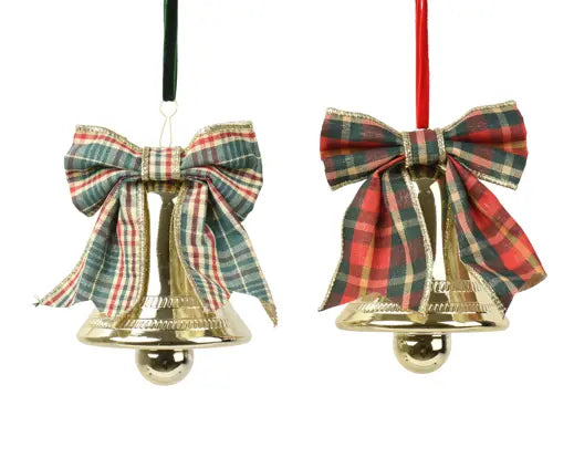 Decoris Bell Shinny Bow 9cm x 10cm Single Assorted