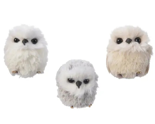 Decoris Owl Mini Faux Fur 7cm Single Assorted