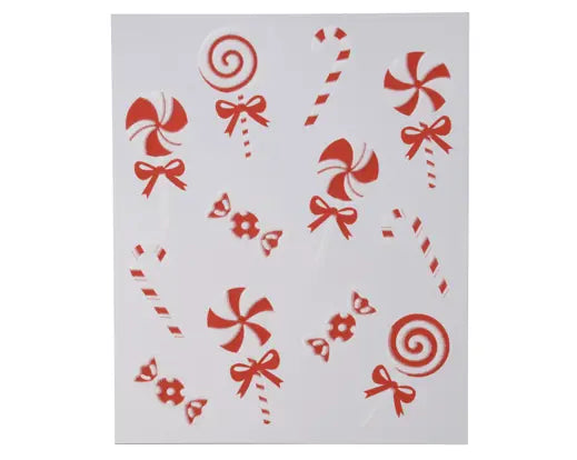 Window Decoration Flock Candy Canes