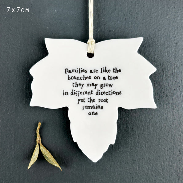 East of India Porcelain Leaf-Families Are Like The Branches