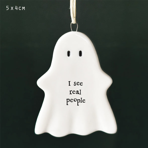 East of India Hanging Ghost Plaque-I See Real People
