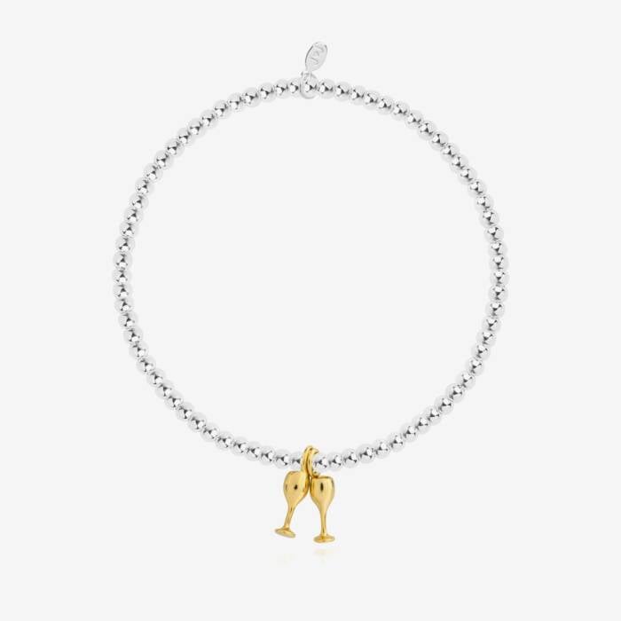 Joma Jewellery A Little 'Great Minds Drink Alike' Bracelet In Silver Plating
