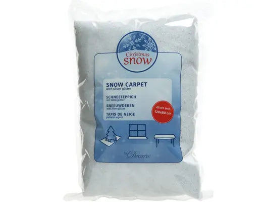 Snow Carpet Polyester Silver Glitter L120-W80