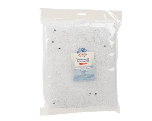 Decoris Snow Carpet with Glitter White & Silver 120cm x 80cm